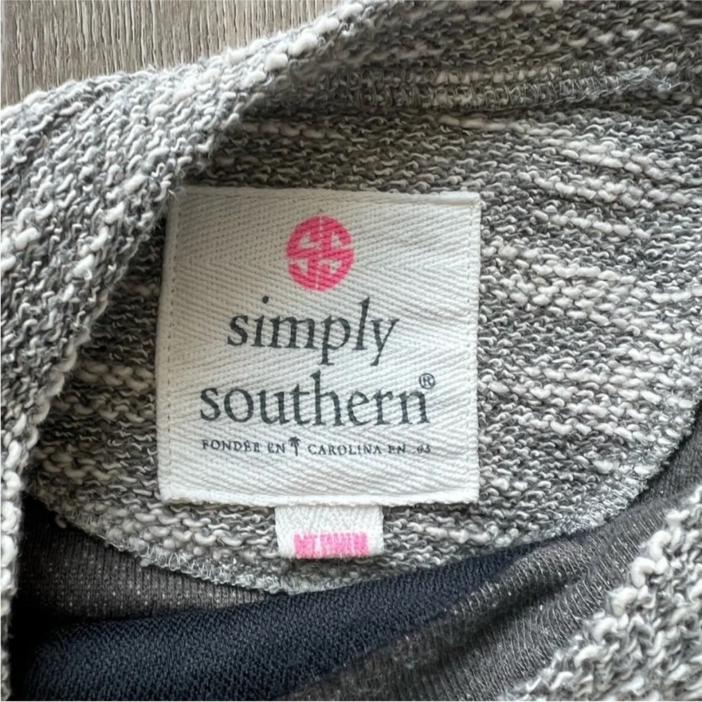 Simply Southern Soft Terry Always Cold Crew Sweatshirt in Gray Size Medium - Picture 5 of 9